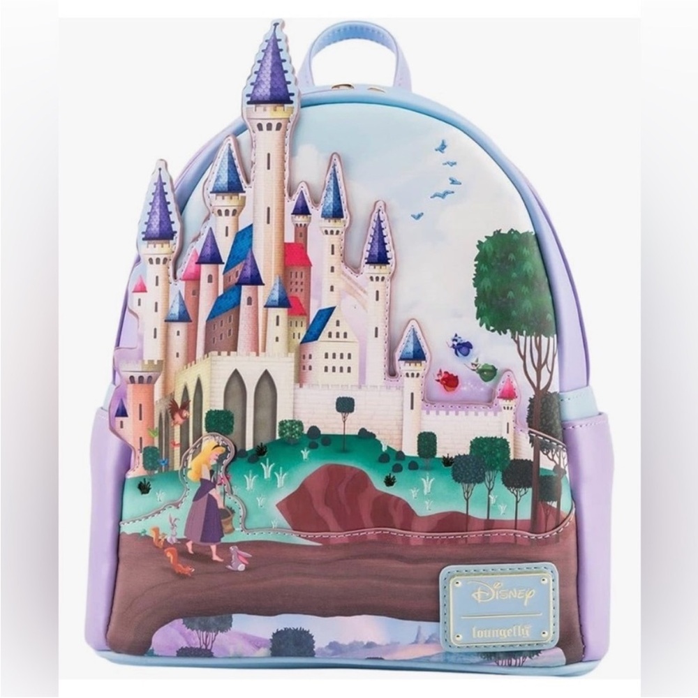Loungefly Princess Aurora Sleeping Beauty Castle Mini Backpack Hard Tag New NWT